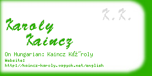 karoly kaincz business card